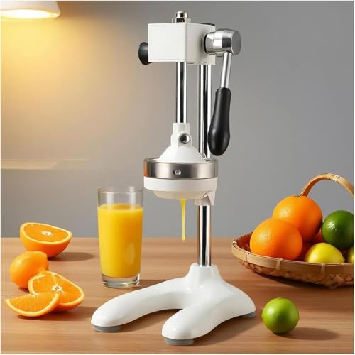 Rostfritt Stål Saftpress, Citruspress Hand, Professionell Citruspress, Lågkol Miljövänlig, Stark Och Stabil Konstruktion, För Apelsin, Citron, Lime Och Granatäpple White