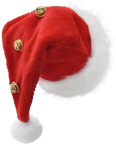 Dqsgiqe Santa Hat | Festive Christmas Decoration with Bells, Festive Decoration Hat | For Event Planner Family Photos Winter Party Costume Parties Music Festivals Masquerade Ball Concert Carnival