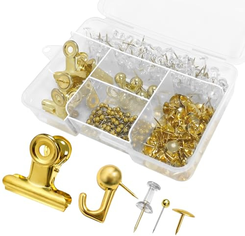 310 Stück Reißzwecken, 5 Arten Reißnägel und Pinnadeln Set, Heftzwecken mit Aufbewahrungsbox, Reisszwecken für Büro, Schule, Heimdekoration und Bulletin Boards