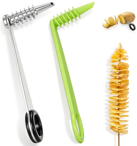 Rahhlizs 2PCS Spiral Vegetable Cutter Stainless Steel Spiral Cutter Plastic