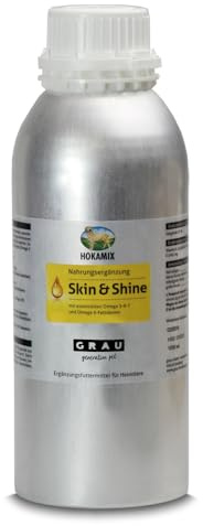 GRAU - das Original - HOKAMIX30 Skin&Shine, hochwertiges Öl für Haut & Fell, wichtige Omega 3 und Omega 6 - Fettsäuren 1er Pack (1 x 1 L), Ergänzungsfuttermittel für Hunde & Katzen