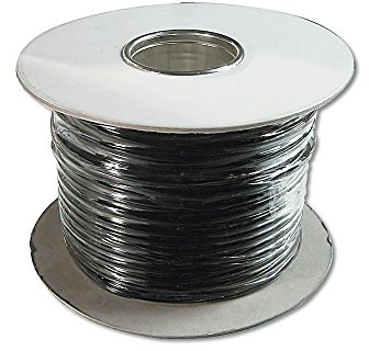 DIGITUS Cable telefónico plano - 8 hilos - 100 m en tambor - AWG 26 - sin blindaje - CCA - para instalaciones modulares o TAE - negro