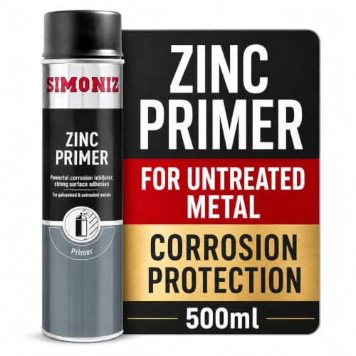 Simoniz Zinc Primer Spray Paint, Weld-Through Metal Primer, 500ml