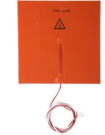 Wendry 3D-Drucker-Heizbett, Zubehör für 3D-Drucker Silikon-Heizbett, stabile Leistung und gleichmäßige Wärmeübertragung(220 V 200 W 200 × 200 mm)