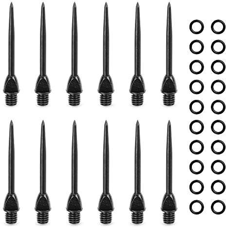 CyeeLife 12 stycken 2BA ståldartpilar spetsar metall 20 stycken gummiringar, dart tips omvandlare verktyg