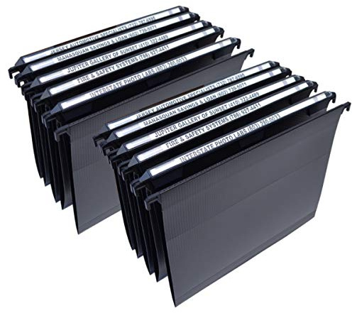 Ultimate Office MagniFile Hanging File Folders V Base Letter Size with 11 inch Magnified Indexes That Double The Size of Your File Titles to Find Files Fast. (Set of 10 Black)