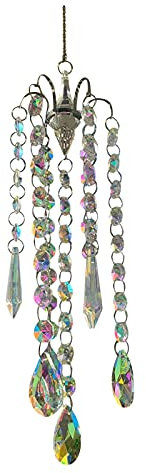 YFCTLM Cazador de Sol Chandelier Wind Chimes Crystal Rainbow Suncatchers Jardín decoración al Aire Libre Colgante Revestimiento Prismas Decoración del hogar Colgante