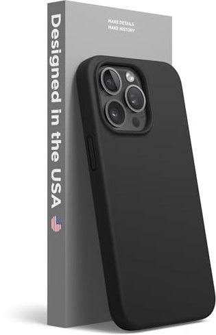 elago Silikon Hülle für iPhone 13 Pro | Premium-Silikon, kratzfest, Rundumschutz, weiches Mikrofaserfutter (Schwarz)