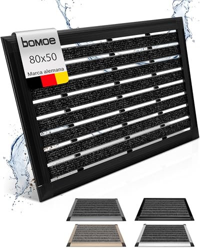 bomoe Fussabtreter Aussenbereich Alu Fußmatte 50x80 cm AluGant Haustür Fußabtreter Außen Schuhabstreifer– Eingangsmatte Alu-Fußmatten Fußabstreifer Aussen Fußmatte Schuhabtreter Außen Anthrazit