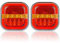 AOHEWEI 12/24 V 2 Stück LED-Anhänger-Rückleuchten, wasserdichter Bremspositionslampe, dynamischem Blinker, Kennzeichenbeleuchtung, Reflektor für Wohnmobil, Wohnwagen, Traktor, Van, LKW