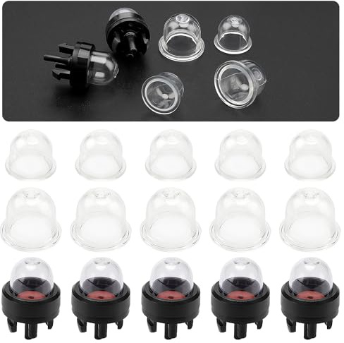 VooGenzek 10 PCS Universal Petrol Fuel Primer Bulb and 5 PCS Snap-in Primer Bulb Pump, Blower Carburetor Bulb, Petrol Capsule Primer Bulb, for Chainsaws, Trimmer, Lawn Mower (19+22mm)