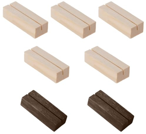 KXUSW Segnaposto Legno 7×*2,7×1,8 cm,7 Pezzi Base Legno Rettangolare,Porta Menu da Tavolo，Segnaposto Compleanno,Adatto per Feste di Fidanzamento, Matrimoni, Feste di Compleanno(2 Stili)