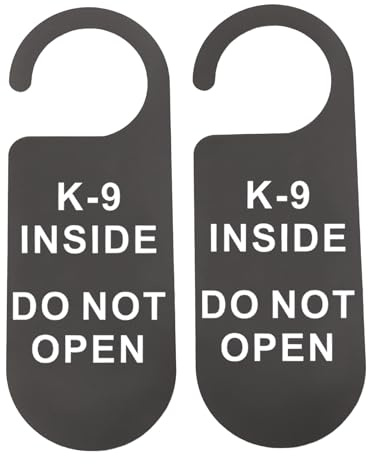 2 Pcs Pet Friendly Sign Do Not Open Wooden Door Hanger Dog Owner Gift Travel Dog Door Hanger Dog Warning Sign (K-9 INSIDE H EU)