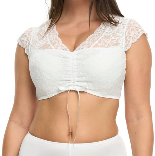 Susa Dirndl-blus för kvinnor, Vit, 38