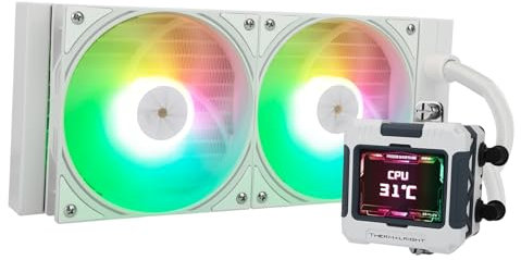 Thermalright FW240 Black CPU AIO Cooler,PC 240 Specification Water Cooler System,IPS LCD Screen with 320*240 Resolution,for AM5&Intel LGA1700/1851,High Performance Pump,Comes with 2.4-inch LCD Display