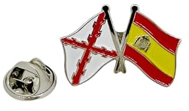 Gemelolandia | | Pin de Solapa Bandera Cruz de Borgoña y España | Pines Originales Para Regalar | Para las Camisas, la Ropa o para tu Mochila | Detalles Divertidos