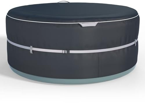 XCZ Tragbare Whirlpool-Abdeckung - Wasserdicht, Sonnenschutz, Staubdicht für 180 cm Runde Aufblasbare Pools, Grau