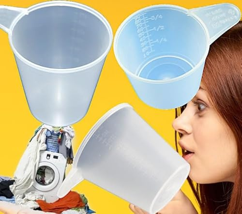 3 x MAAJ MESSBECHER FÜR WASCHMITTEL WASCHPULVERMESSBECHER - MADE IN EU - 100ml + 175ml + 200ml