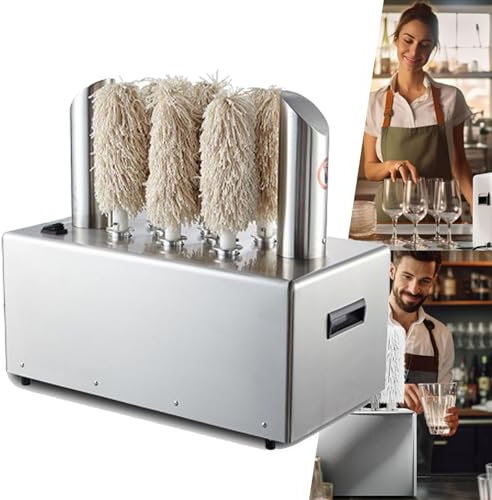 KJZQXYX Electric Wine Glass Polisher and Washer Machine with High Temperature Drying Function - Perfect for Sparkling Clean Glassware (8heads)