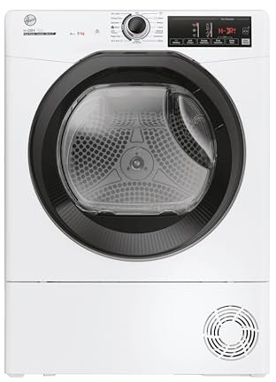 Hoover H-DRY 350 Freestanding Heat Pump Inverter Tumble Dryer, 9 Kg, Class A+++, Wi-Fi & Bluetooth, Four Drying Levels, Aquavision & Advanced Care, White, 59.6x60.4x85 cm - HRE H9A3TBE-80/N