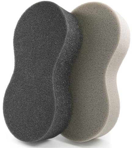 Confezione da 2 spugne per lavaggio auto, grandi, morbide, super assorbenti, antigraffio, per lavaggio auto, bici, barca, pulizia della casa, schiuma alta, finitura antigraffio, extra delicate, nero e