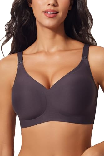 ZUMIY Reggiseno per Gravidanza Senza Cuciture, Reggiseno per Allattamento al Seno, Ultra Morbido Senza Ferretto (M, Nero)