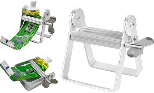 Robuste Metall-Tubenquetscher – Doppelrolle aus Aluminium für Zahnpasta/Farbe/Haarfärbemittel – kompakt und mühelos zu bedienen (10 cm) (1 Stück)