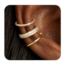 LOLIAS Öronmanschett guld/silver dam falsk piercing öra helix klämma örhänge utan hål manschett öra dam
