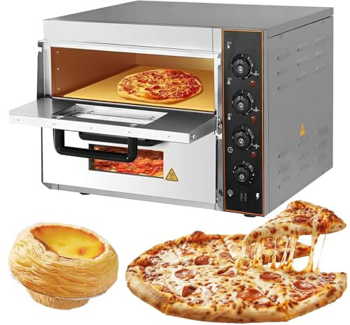 Four À Pizza Professionnel En Acier Inoxydable De 3 KW, Avec Température Réglable De 50 À 350 °C Et Minuterie De 10 À 60 Minutes, Pour Restaurants, Cuisines, Snack-bars, Boulangeries Et Familles.