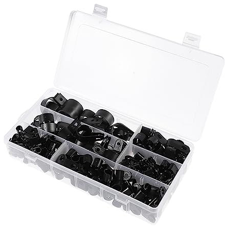 Holibanna 200stücke Nylon Kabelklemmen R- Kabelmanagement Sortiment Kit Kabel Clips Für Kabel-organizer-clips Und Kabelbefestigungsklemmen