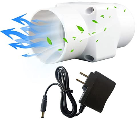 RWSXY Ventilatore da Condotto di Estrazione da 12 V con regolatore di velocità, 2 Pollici, 18 W, Ventilatore da Condotto in Linea, Ventilatore di circolazione dell'Aria, Ventilatore di Scarico PE