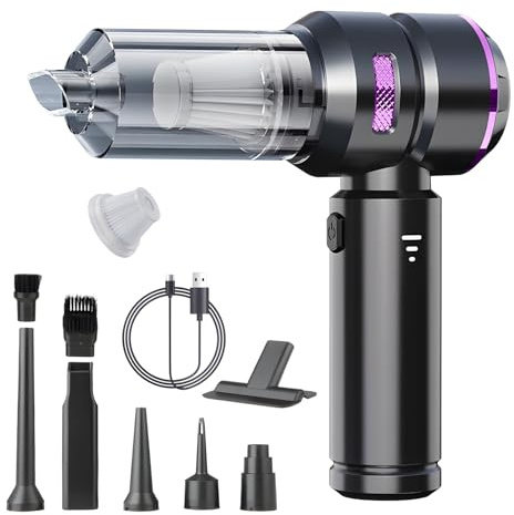 Nctoberows Handheld Vacuum Cleaner Cordless, 22000Pa Powerful Car Mini Vacuum Cleaner, Rechargeable Portable Lightweight dust catcher for Home Car Carpet Stairs Pet Hair Deep Cleaning (Black Purple)