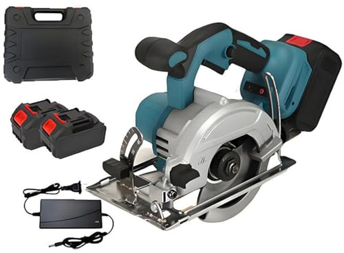 Wasd3Pods Scie Circulaire sans Fil 5 (22,9 Cm), 6 500 TR/Min, Compacte, Arbre De 20 Mm, pour La Découpe du Bois, du Carrelage, du Métal Tendre Et du Plastique.,2batteries