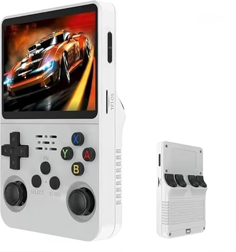 R36s-Consola de juegos de mano retro con pantalla IPS de 128G de 3.5 pulgadas incorporada, más de 20000 juegos clásicos, sistema Linux, reproductor de video portátil de bolsillo con batería de 3200