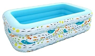 Piscina Hinchable， Piscina Inflable automática de 3 Anillos, Rectangular, for niños, for familias y Adultos, Ideal for el Verano(305 * 175 * 60cm)