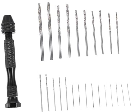 WOONEKY Brocas Manuales de Precisión Taladro de Mano Compacto y Ligero para Madera Plástico Joyería y Modelismo Herramienta Duradera y Multifunción para Bricolaje