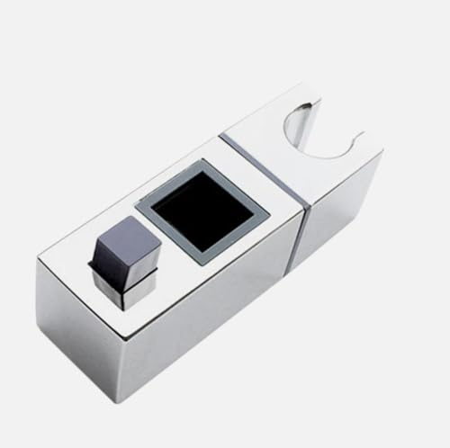 Housler Support de pommeau de douche carré, 22 mm x 22 mm, support coulissant chromé, matériau ABS, pour support de rail de montage carré.