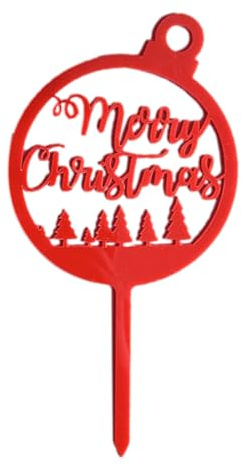 Christmas Cake Topper, Frohe Weihnachten Cupcake Topper Gold Rot Weiß Weihnachtskuchen Ornament Glitzer Weihnachten Dessert Picks für Weihnachtsfeier Kuchen Dekoration Weihnachtsbedarf