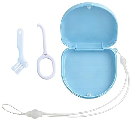 Tandställsbox tandskena låda förvaringslåda med 2 borttagningsverktyg och borste, silikonarmband och ventilationshål, retainer fodral för tandställningar, justerare, tandskenor