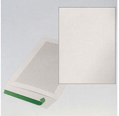 100 Stk. Papprückwandtaschen Kartonrückwandtaschen B4 250x353mm, weiß / Format: B4 Verschluss: Haftklebend OHNE Fenster Mit stabiler Papprückwand