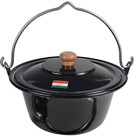 GRILLPLANET Gulaschkessel Set 4 Liter emailliert mit Deckel