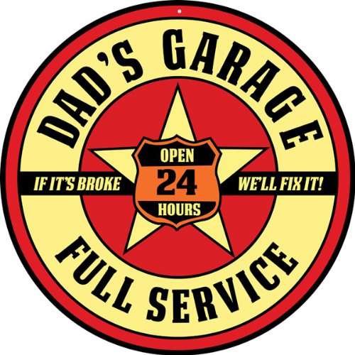 Victory Vintage Signs Dad's Garage Full Service 24 Hours Gas Station Reproduction Sign