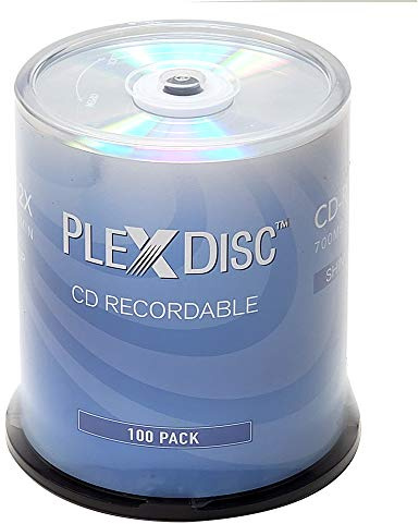 PlexDisc CD-R 700MB 52X Shiny Silver Top Recordable Media Disc - 100pk Spindle 631-105-BX