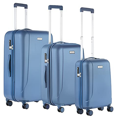CarryOn Skyhopper 3-delars Resväskset S + M + L – Hårda Resväskor med TSA-lås (Bla, 3 pcs set)