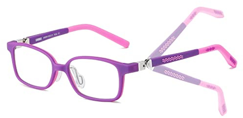SHEEN KELLY Lunettes d'ordinateur TR90 à charnière à 180 ° pour enfants, lunettes pour filles bloquant la lumière bleue, lunettes anti-lumière bleue, TV/jeu/étude