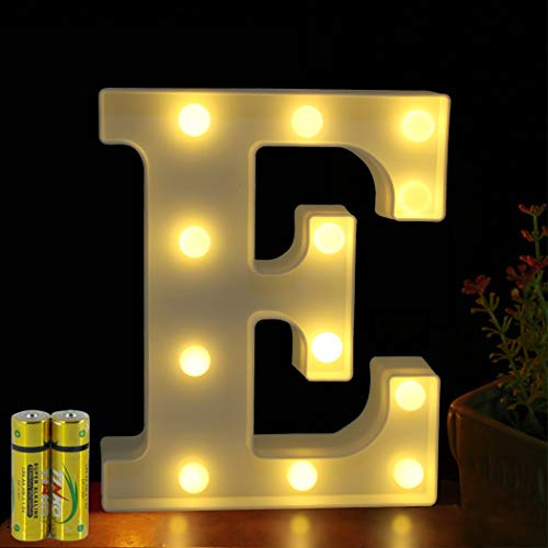 HONPHIER® Buchstaben Lichter Alphabet Lampe LED Brief Beleuchtung Buchstabe Licht Beleuchtete Buchstaben Nachtlichter Dekoration für Geburtstag Party Hochzeit Kinderzimmer (E)