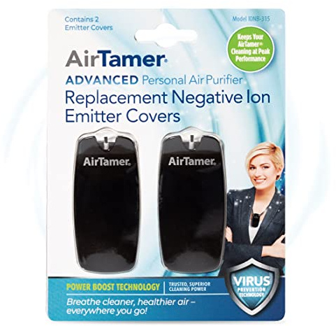 AirTamer Advanced Personal Air Purifier Replacement Negative Ion Emitter Covers - Made for AirTamer Model A315 (Black, 2-pack)
