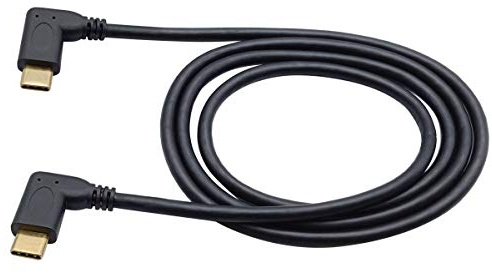 AAOTOKK 3.1 Type c Extension Cable 90 Degree USB 3.1 Type C Male to Male Gen 2 (10Gbps) Connector Extension Cable, Supports Charging, Data, Audio, Video Cable for New MacBook Pro 2017(1m-M/M)