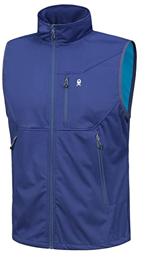 Little Donkey Andy - Smanicato leggero da uomo, in tessuto softshell, antivento, senza maniche, per viaggi, escursionismo, corsa e golf, S, colore: blu