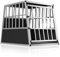 CADOCA® Hundetransportbox Aluminium Hundebox Kofferraum robust verschließbar trapezförmig L 66x90x72cm Reisebox Autobox Tiertransportbox
